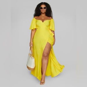 Off The Shoulder Wrap Maxi Dress